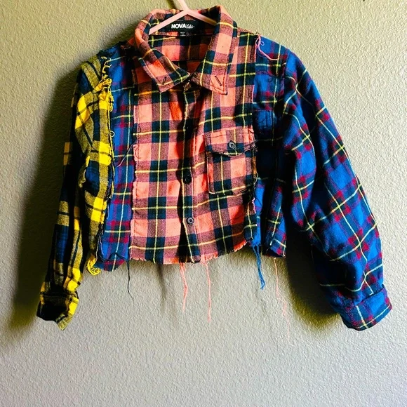 fashion nova kids | Shirts & Tops | Fashion Nova Kids Flannel Crop Top |  Poshmark